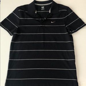 Men’s Black & White Nike Stripe Polo Shirt